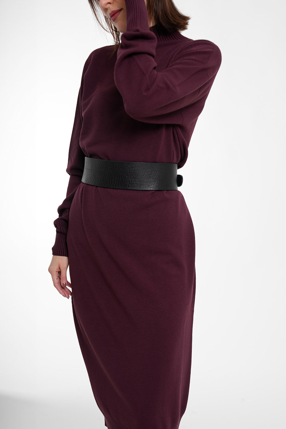 Anabel Knit Dress - burgundy