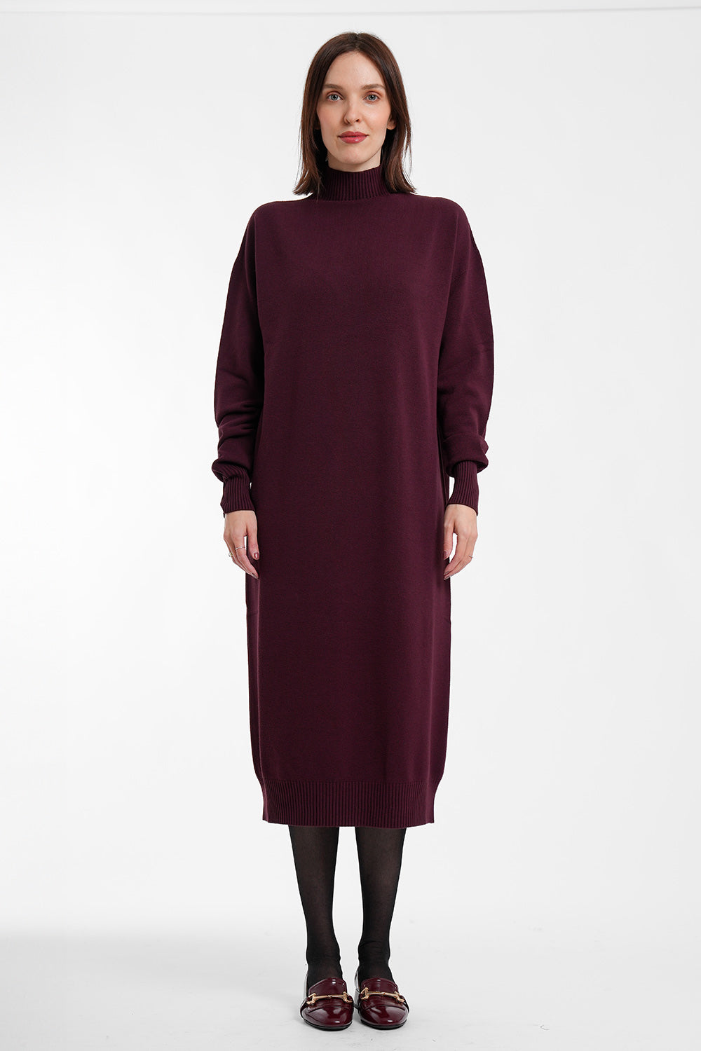 Anabel Knit Dress - burgundy