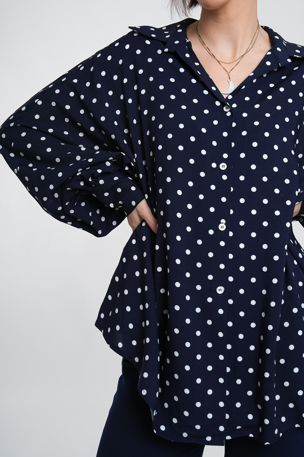 Cerena 1092 Blouse - blue dot