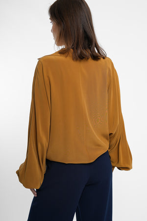 Cerena Silk Blouse - old gold