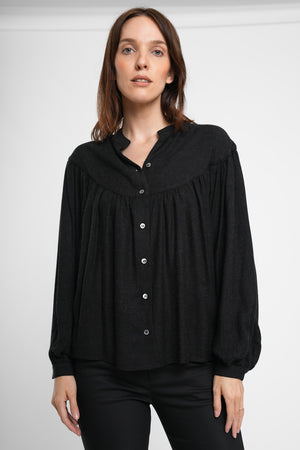 Copine Wool Blouse - dark grey