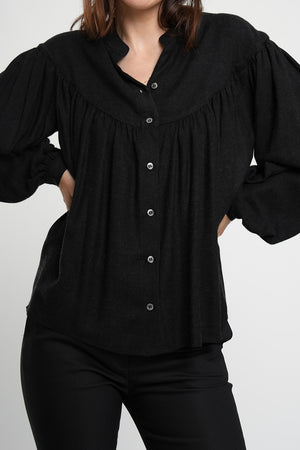 Copine Wool Blouse - dark grey