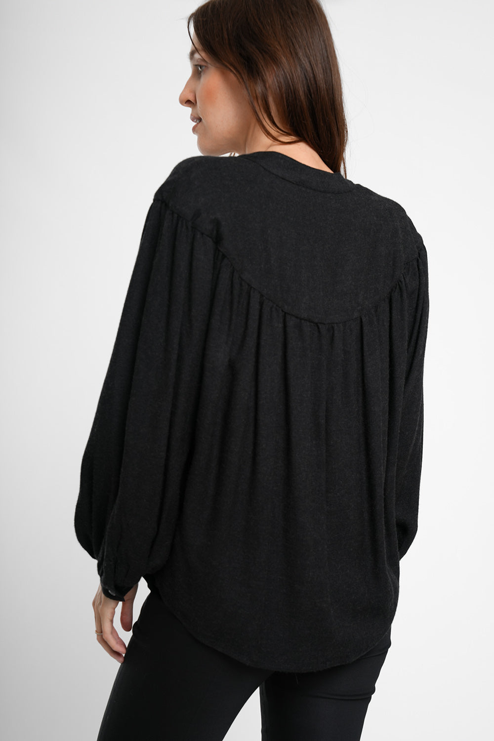 Copine Wool Blouse - dark grey