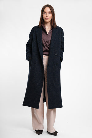 Olivin Wool Coat - navybrown